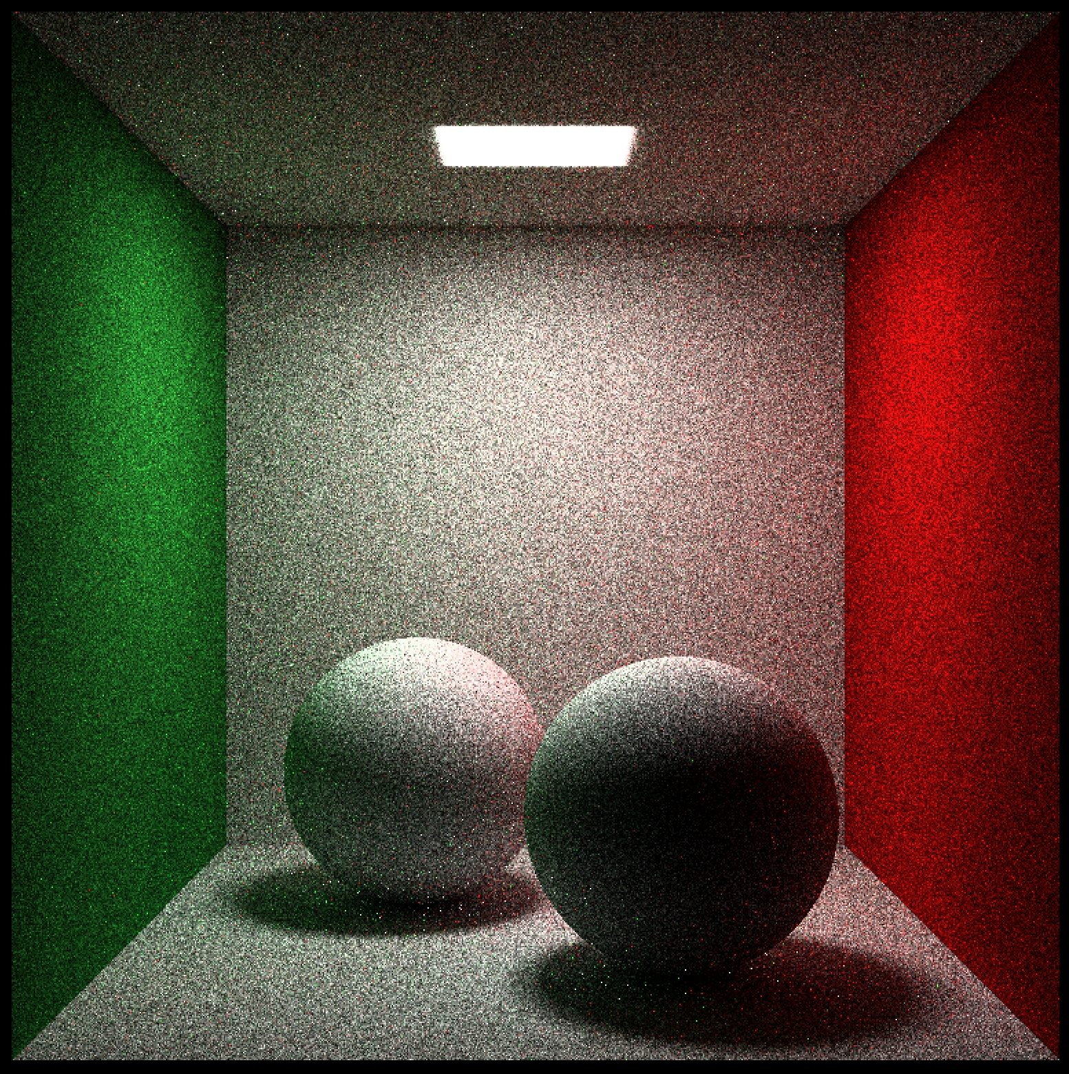 Cornell box scene rendered via ray tracing